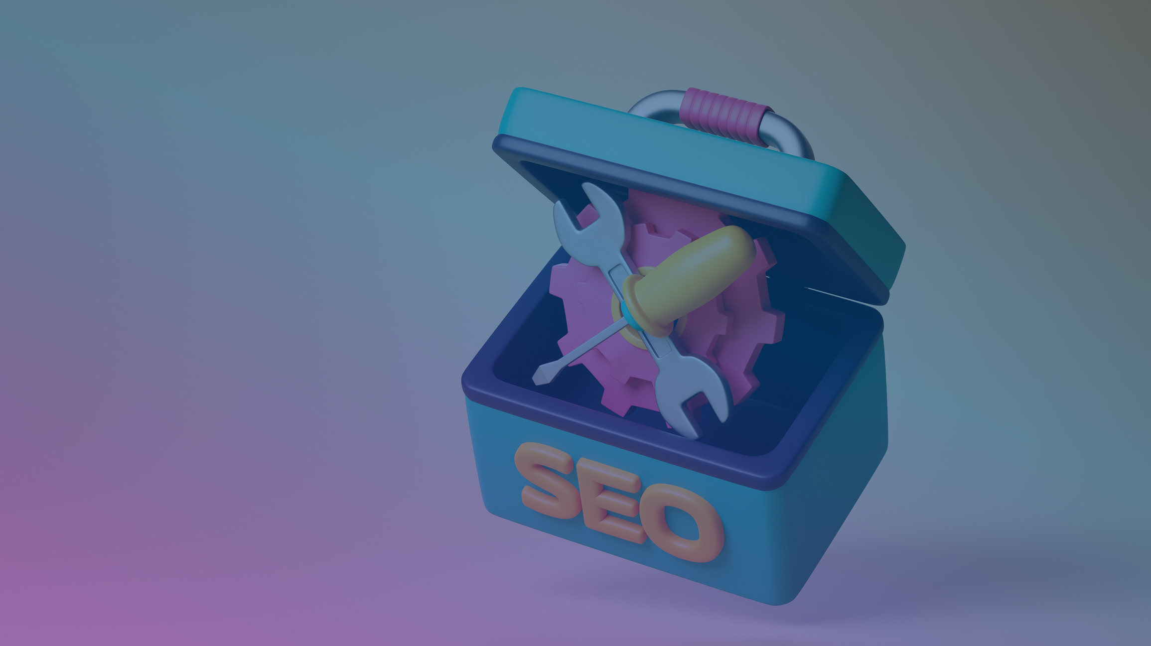 SEO toolbox, 3D illustration