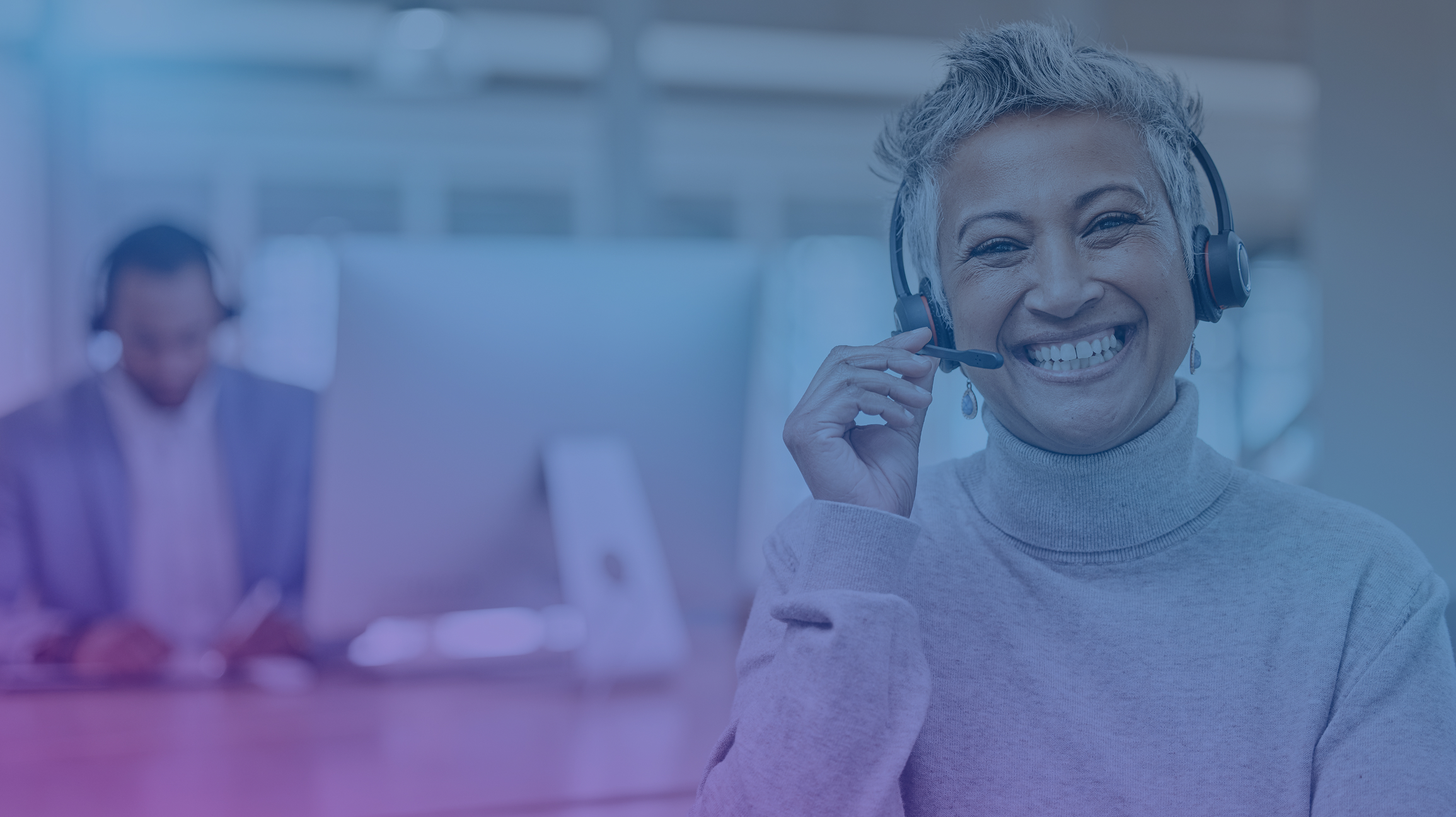 self-storage call conversions, woman speaking on headset smiling