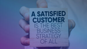 self-storage, image of hand holding script about customer satisfaction