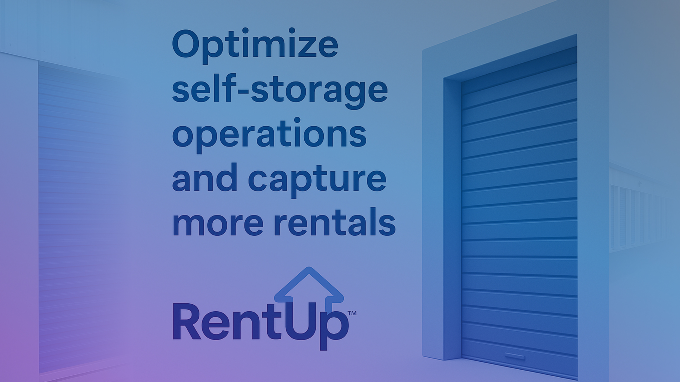 self-storage, rent up title with logo